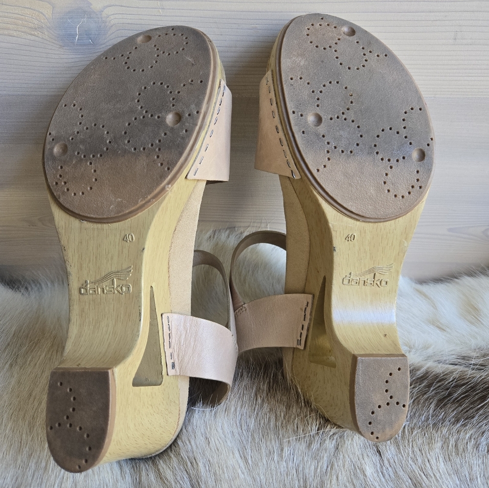 Dansko Tasha Leather Clog Sandals with Cut-Out Heels size 40 / 9 - Picture 12 of 16
